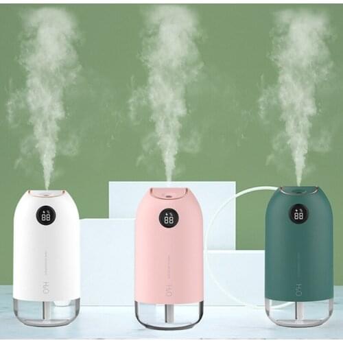 500ml Rechargeable Double Spray Air Humidifier with Light Ultrasonic Diffuser