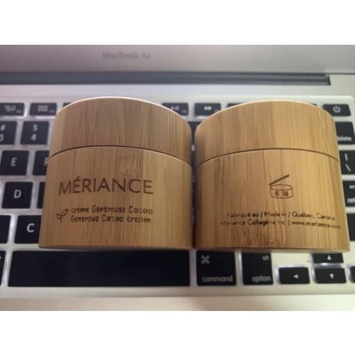 500 units of 50g inner glass with bamboo jar (Stype 3 ) 1oz Refillable Empty Bamboo Cream Jar with Glass inner