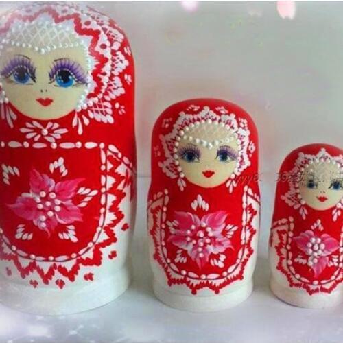 6 Layer Mini Size Russian Dolls Dry Basswood Hand Painted Matryoshka Doll Nesting Wooden Toys no formaldehyde L50