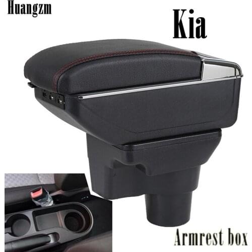7pcs USB Armrest FOR NEW KIA K2 RIO 2017Car center arm rest storage box console box with cup holder Car Accessories part