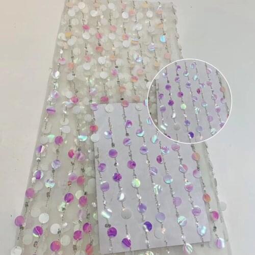 2021 Africa France Mesh Lace Fabric Embroidery Nigeria Lace Fabric Sequin Lace Fabric ZX3791