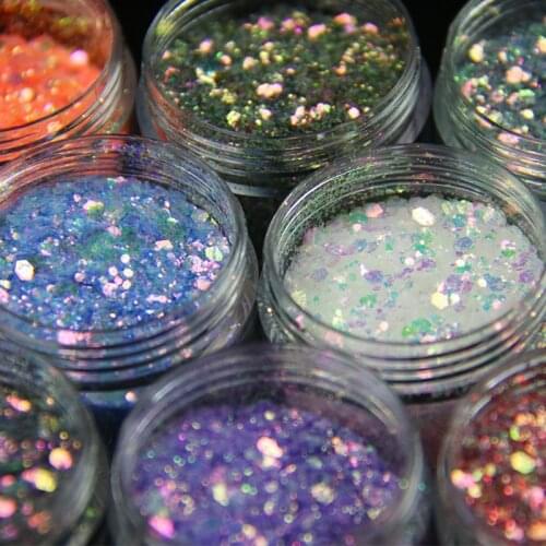 Nail Art Glitter Powder Laser Chameleon Sparkling Acrylic Powder DIY Decorative Trim Nail Art Accessories