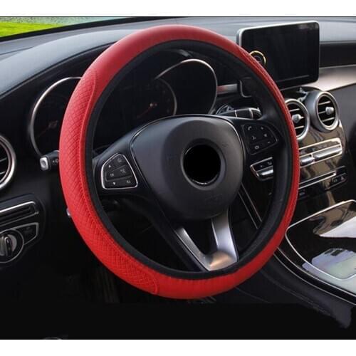 Car Fiber skin Steering Wheel Cover Breathable Car Auto Universal Elastic Skid Proof Steering-wheel Covers Car Styling