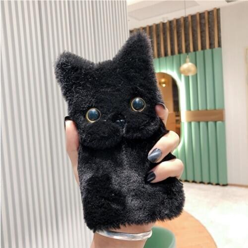 Plush Cat Case Furry Fluffy Silicone For Samsung Galaxy S6 S7 Edge S8 S9 S10 S10e Lite Plus J3 J4 J5 J6 J7 Nxt 2016 2017 2018