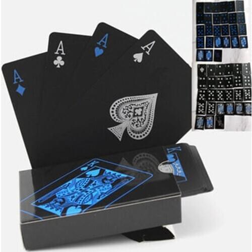 Pure Black Poker Board Game Cards PVC Waterproof Magic Plastic Playing Cards