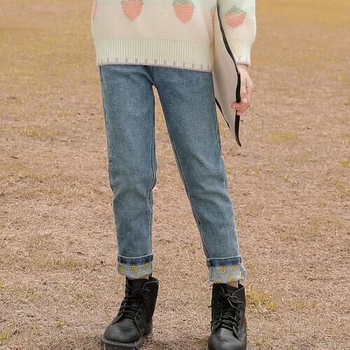 Girls Jeans Spring and Autumn New Korean Childrens All-match Big Boy Girls Pants Toddler Girl Fall Clothes 2020