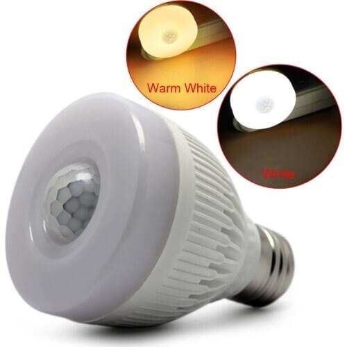 E27 LED 220V 5W Night Light Intelligent Control Night Bulb PIR Infrared Motion Sensor Detection LED Lamp Light