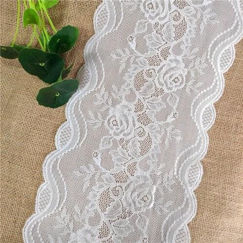 E2985 wide 18 cm elastic beautiful wave-edge white lace DIY crafts sewing supplies
