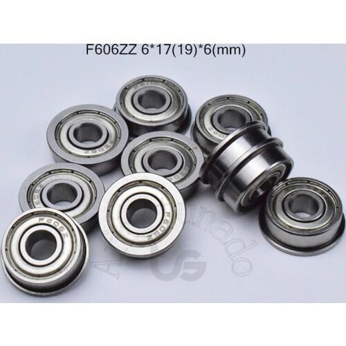 F606ZZ 606 6*17&19*6mm 10pieces Flange bearings F606 F606Z F606ZZ chrome steel bearing