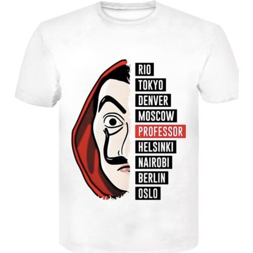 Movie Money Heist The House of Paper La Casa De Papel T Shirt Men Funny 3D Print T shirt Mens Clothing Summer men clothing Tops