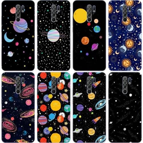 Space planet stars spaceship Silicone Case for Xiaomi Redmi Note 10 9 Pro Max 10S 9S 8T 8 8A 9 9A 9C 9T K40 Pro 5G Cover