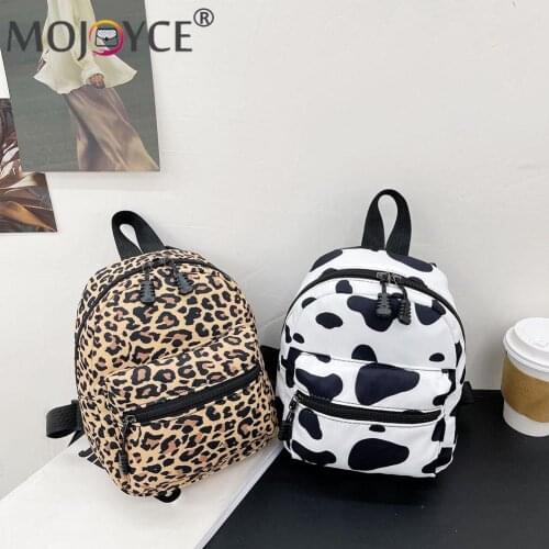 Fashion Women Animal Pattern Backpack Casual All-match Butterfly Printing Nylon Knapsack Preppy Style Travel Shoulder Small Bags