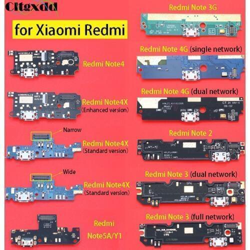 Cltgxdd Microphone Module + Micro USB Charging Port Board Flex Cable Connector For Xiaomi Redmi Note 3G 4G Note 2 3 4 4X 5A / Y1