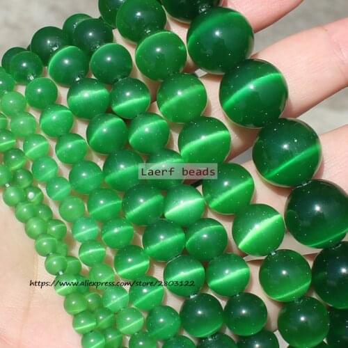 Natural Green Cats Eye 4-12mm Round Loose Beads, For DIY Jewelry Making !We provide mixed wholesale for all items