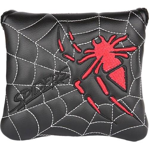 New-Golf Head Cover with Spider Embroidery Golf Square Mallet/Blade Putter/Driver
