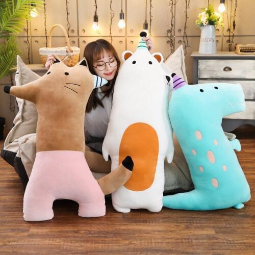 New 80CM Dinosaur&Cat&Fox Plush Toys Kawaii Stuffed Soft Animal Doll Pillow for Children Baby Kids Cartoon Toy Classic Gift