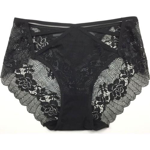 New sexy panties with high waist and large lace buttock cover are comfortable, breathable and super elastic