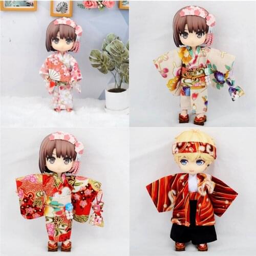 Ob11 obitsu11 doll clothes 1/12 BJD doll clothes Boy girl kimono yukata for our generation doll accessories 1/12 bjd dolls