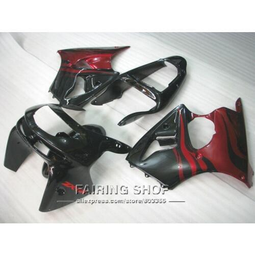 Fairings For Kawasaki ZX6R 636 1998 1999 ( Red flames )98 99 zx-6r Fairing kit +7gifts S03