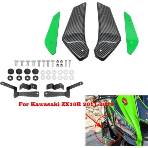 Motorcycle Fairing Aerodynamic Wing Kit Winglet Fairing Wing Carbon Fiber Black For KAWASAKI ZX 10R / 6R ZX10R ZX6R 2011 - 2019