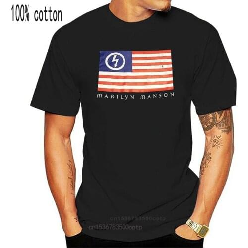 HOT Rare Vintage Marilyn Manson 1997 Flag T-Shirt Reprint New