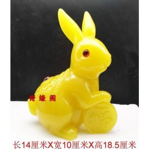 Attract wealth yutu lunar Chinese zodiac rabbit decoration jade rabbit crafts living room decoration crafts statue home