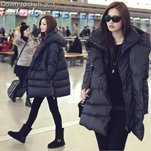 Black navy blue puffer down jackets casual style large size winter coats for women 2020 hot sale warm new