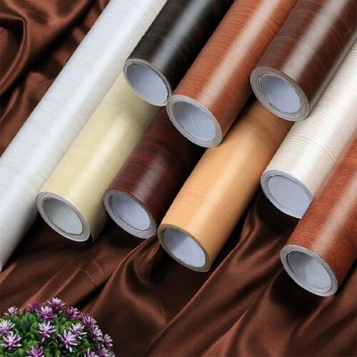 DIY Kitchen Cupboard Furniture Decorative Film Self Adhesive Wood Grain Vinyl Wallpaper Modern Living Room PVC Waterproof Decals