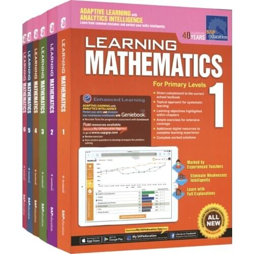 6 Pcs/Set Learning Mathematics Book Grade 1-6 Children Learn Math Books Singapore Primary School Mathematics Textbook
