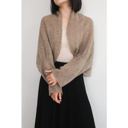 Women multi function scarfs shawl pashmina cloak cardigan style pearl buckle 100%goat cashmere hollow out knit 60x145cm