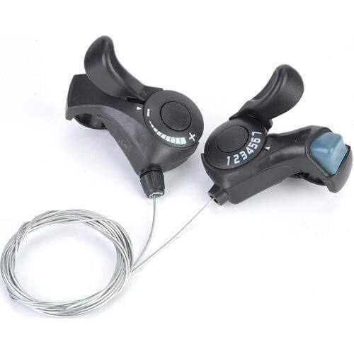1 Pair Outdoor Bike TX30 Thumb Gear Shifters 3 X 7 Speeds Shift Lever Set Fit For Mountain Bike City Bike Road Bike Folding Bike