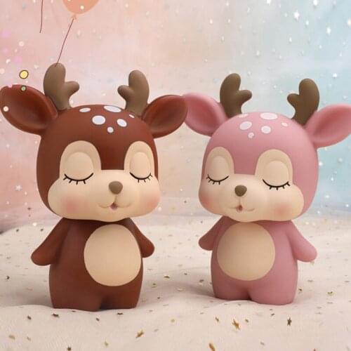 1PC Cartoon Deer Piggy Bank High Capacity Children Money Boxes Drop-resistant Piggy Banks Coin Bank Decoration Ornaments Gifts