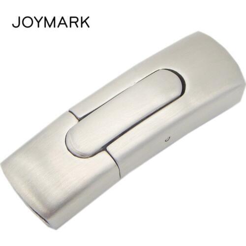 11x5.5mm Hole Bent Rectangle Matte Stainless Steel Bayonet Lock Box Clasps Accessory For Leather Cord Bracelet BXGC-141