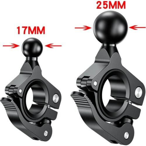 17MM 25MM Aluminum Ball Head Adapter Motorcycle Handlebar 1 inch Base Mount Holder Bike Bicycle Riding Clip GPS Bracket