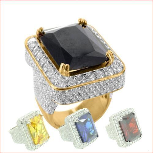 2016 USA Fashion jewelry yellow gold Cubic Zirconia ring pattern Punk hip hop bling vintage men Rings cool man