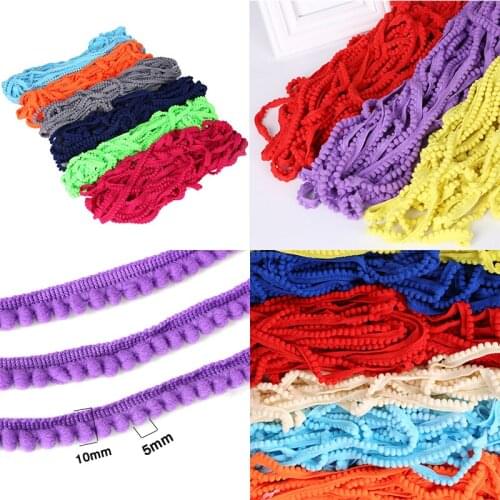 5 Yards Pom Pom Trim Ball 10 mm MINI Pearl Pompom Fringe Ribbon Sewing Lace Kintted Fabric Handmade Craft Accessories