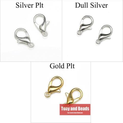50Pcs=1Lot !)Jewelry Finding Copper Lobster Parrot Clasp Connector 6X10MM Gold Silver Dull Silver Plated EW35