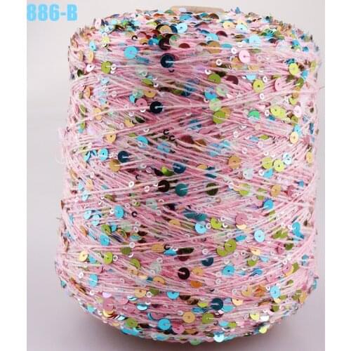 500g Drop Shipping Rainbow segment dyed yarn 3+6mm Sequins DIY knitted Baby sweater hat Scarf пряжа cushion Cotton Cake yarn