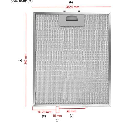 81481030 Cooker Hood Metal Grease Filter For - Teka DY90, DP90, DH90 340x280mm