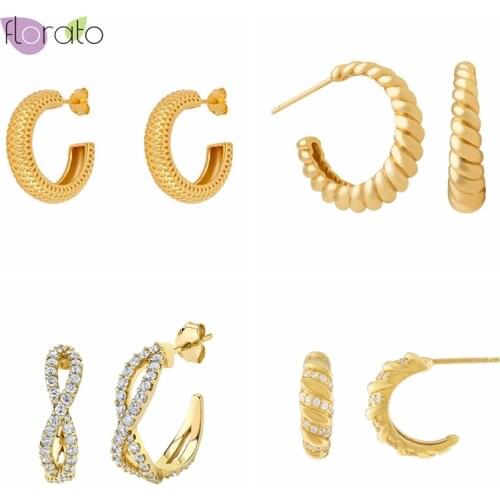 925 Sterling Silver Ear Needle Minimalist Stud Earrings Korean Style CZ Fashion Earrings Luxury Jewelry For Women Birthday Gifts