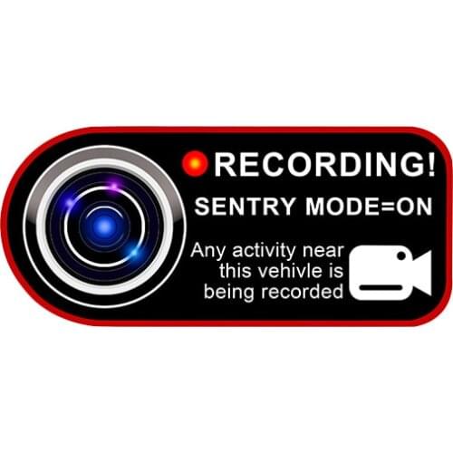 Car Sentry Mode Recorder Static Sticker Recording Reminder Interior Window Sticker Modified For Tesla Model 3 X S Y Accessories