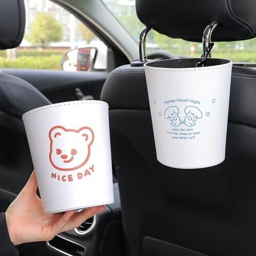 Car Storage Mini-hanging Small Trash Can Built-in Box Multi-function Rear Storage Bucket Portable Car Car Assessoires Car Trash