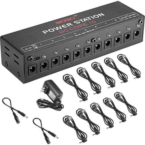 Guitar Effect Pedals Board Power Supply 10 Isolated Outputs (8 Way DC 9V & 1 Way DC 12V & 1 Way 18V) Voltage Protection-US Plug