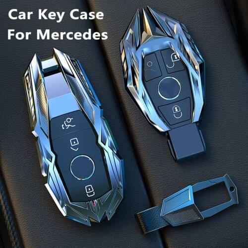 Mutips Car Key Fob Case Cover Keychain Protector Ring For Mercedes Benz E C Class W204 W212 W176 GLC CLA GLA Auto Accessories