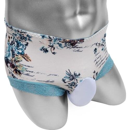 Sissy Boxers Panties With Penis Bulge Pouch Sexy Lace Erotic Lingerie For Mens Shorts Underwear Bikini Male Underpants