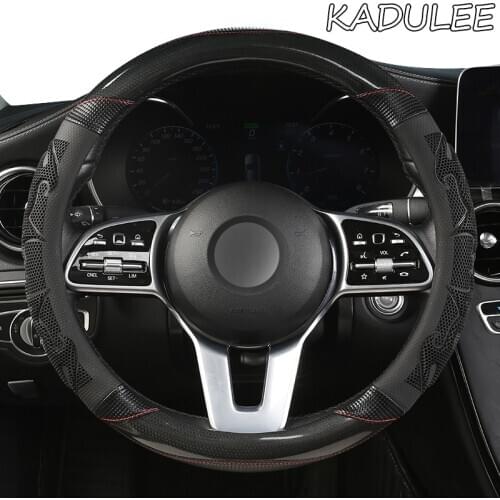 KADULEE Microfiber Leather Car Steering Wheel Cover For Hondas Civics CRV BRV Fit Jazz Accords City Freed Mobilio Stream