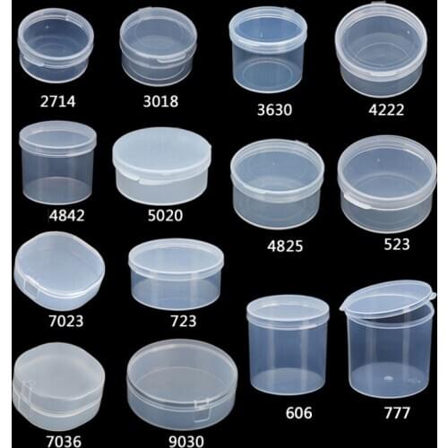 14 sizes Round Small Plastic Box Transparent Box Clear Storage Jars Mini Parts Jewelry Display Box Container Sample Organizer