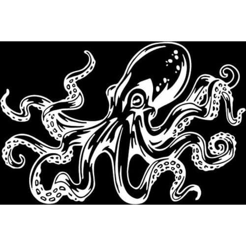 Octopus Creative Pattern Decorate Car Stickers Body of Car Vinyl PVC Decal Cover Scratches Waterproof Accessories Black/Silver