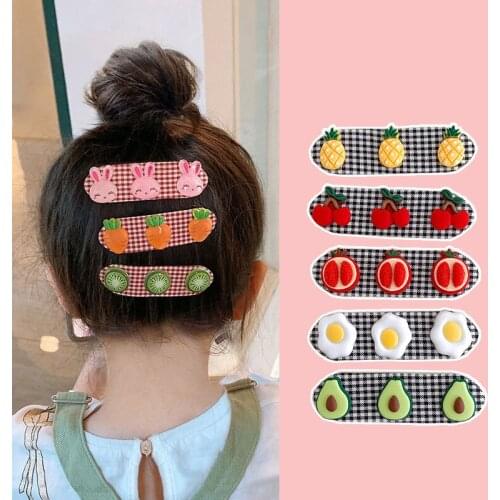 Girls Sweet Velcro Headband Bangs Posted Broken Posts Cartoon Hairband Fruits Animals Printed Childrens Beautiful Hair Clip