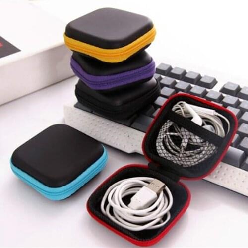 Mini Earphone Storage Bag Zipper Protective Headphone Case Pouch Soft Coin Jewelry Box Cable Organizer Coin Bag